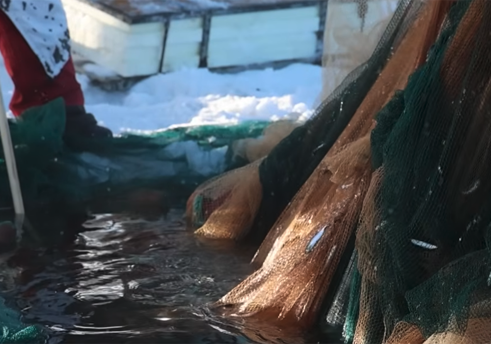 Sleepnetvisserij Winter Finland